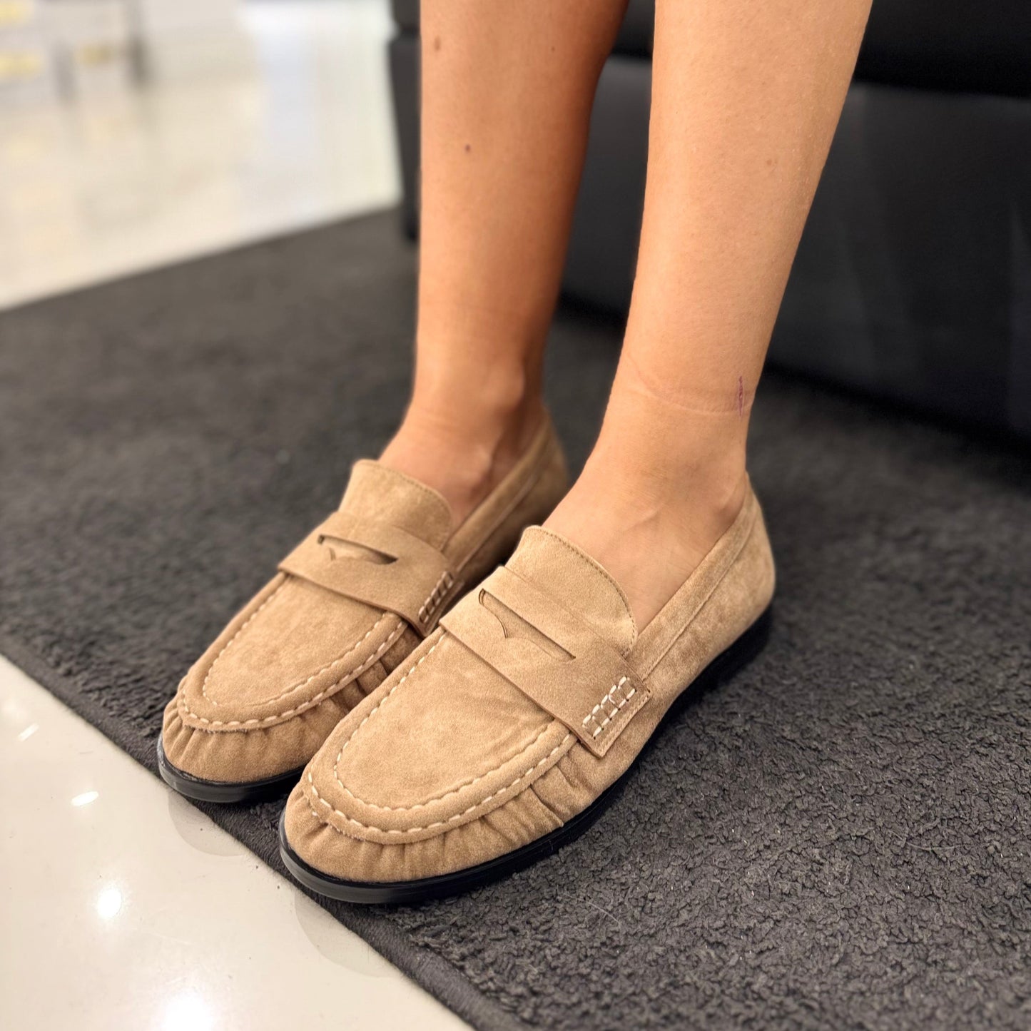 Mocassino Flavia Camoscio Beige