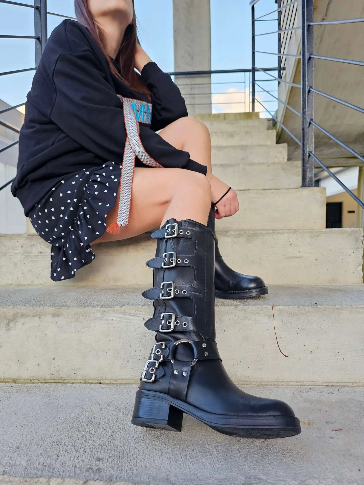 Biker in Vera Pelle Lia Diva Black