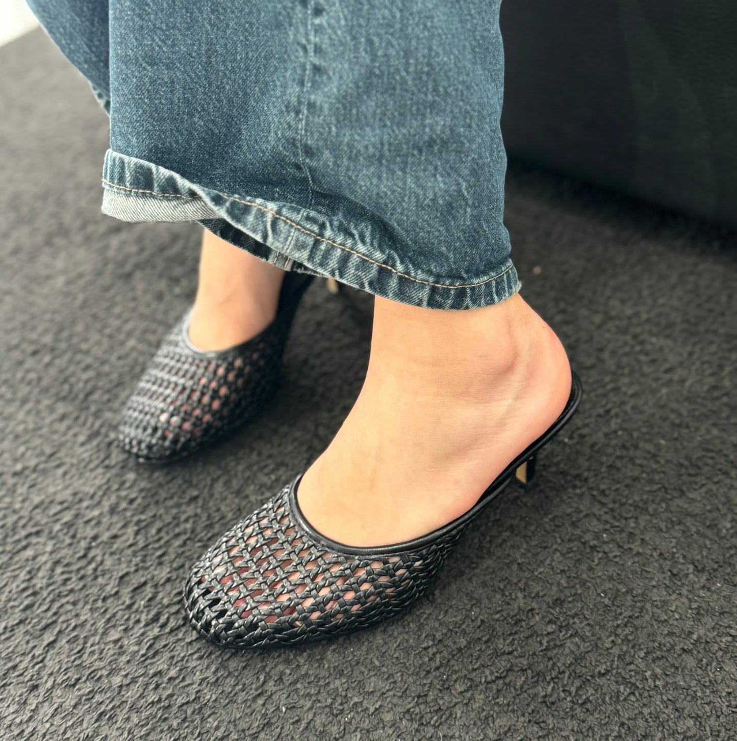 Sabot Nora NewYork Intrecciato Nero