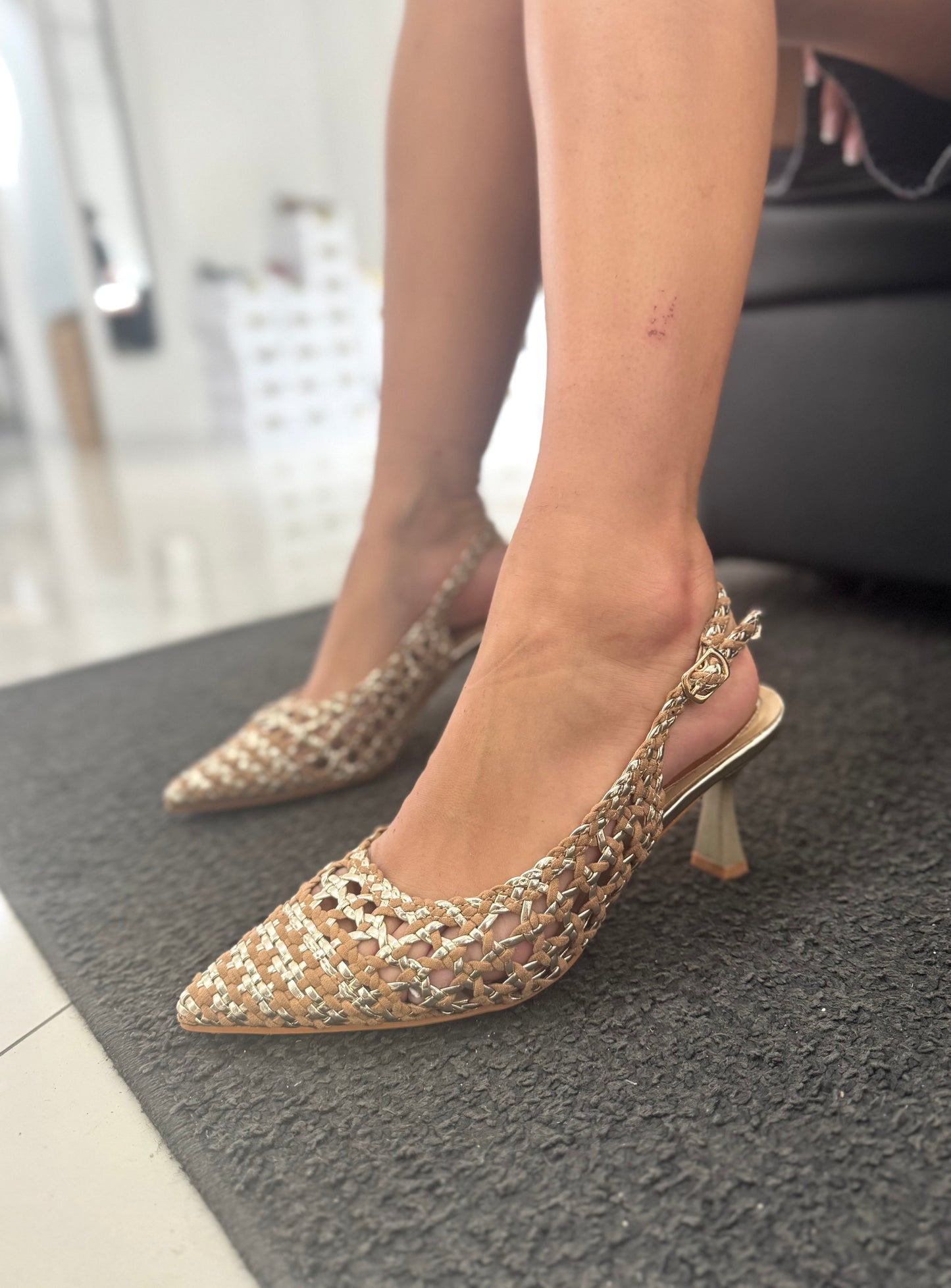 Slingback Taormina Avana / Gold