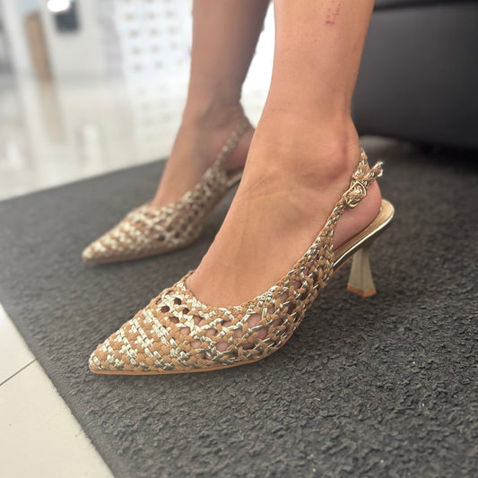 Slingback Taormina Avana / Gold