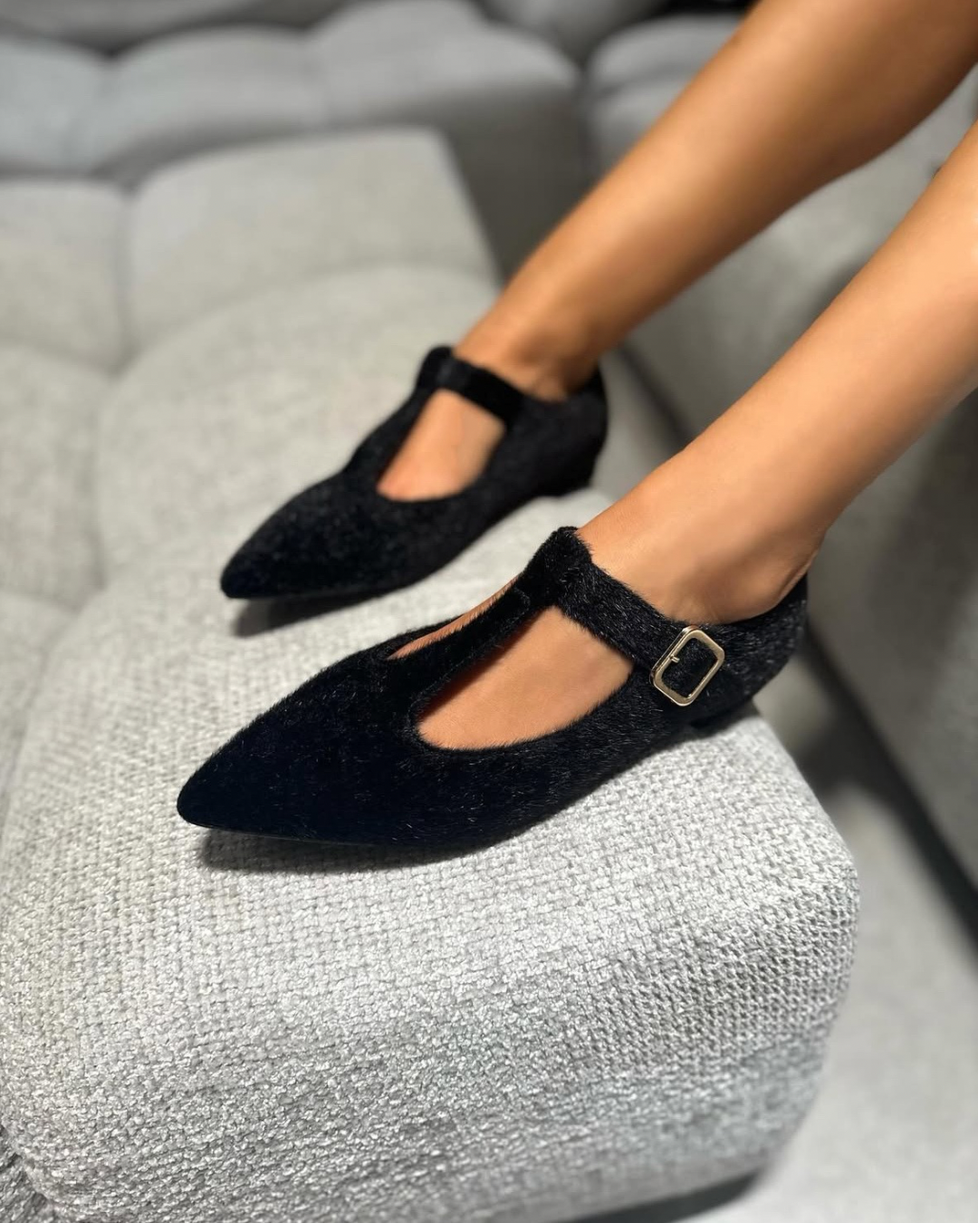 Ballerina Delia Velluto Black