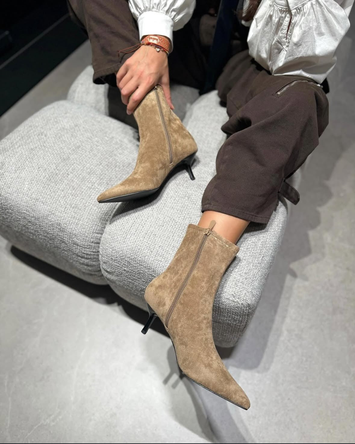 Stivaletto Amelie Camoscio Beige