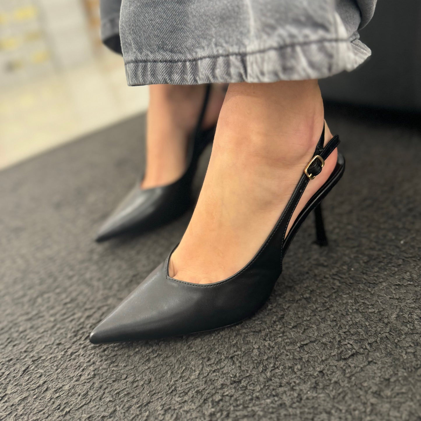 Slingback Jersey Black