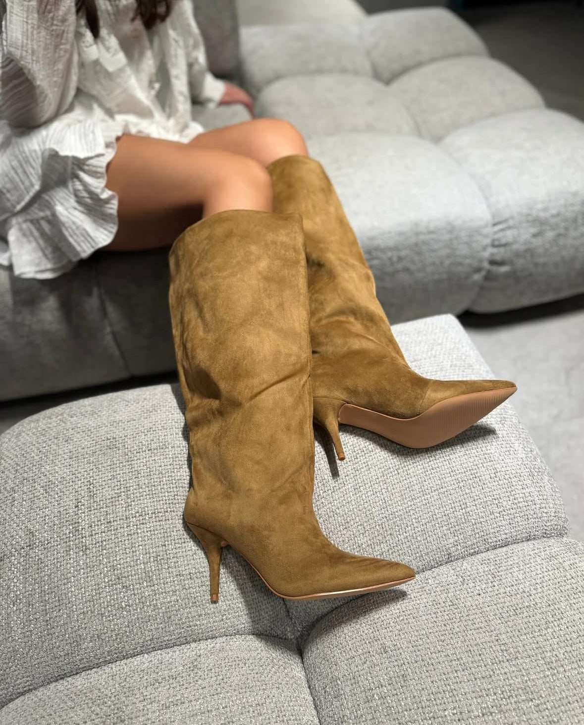 Stivale Emilia Camoscio Cammello