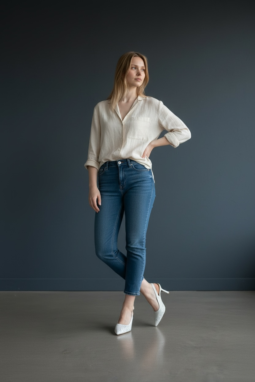 Slingback Vivian White