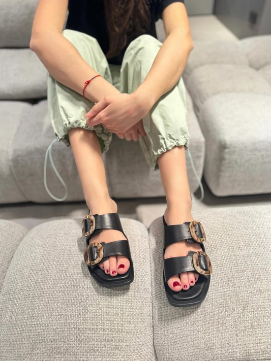 Sandali Bassi Pixy Black Vera Pelle