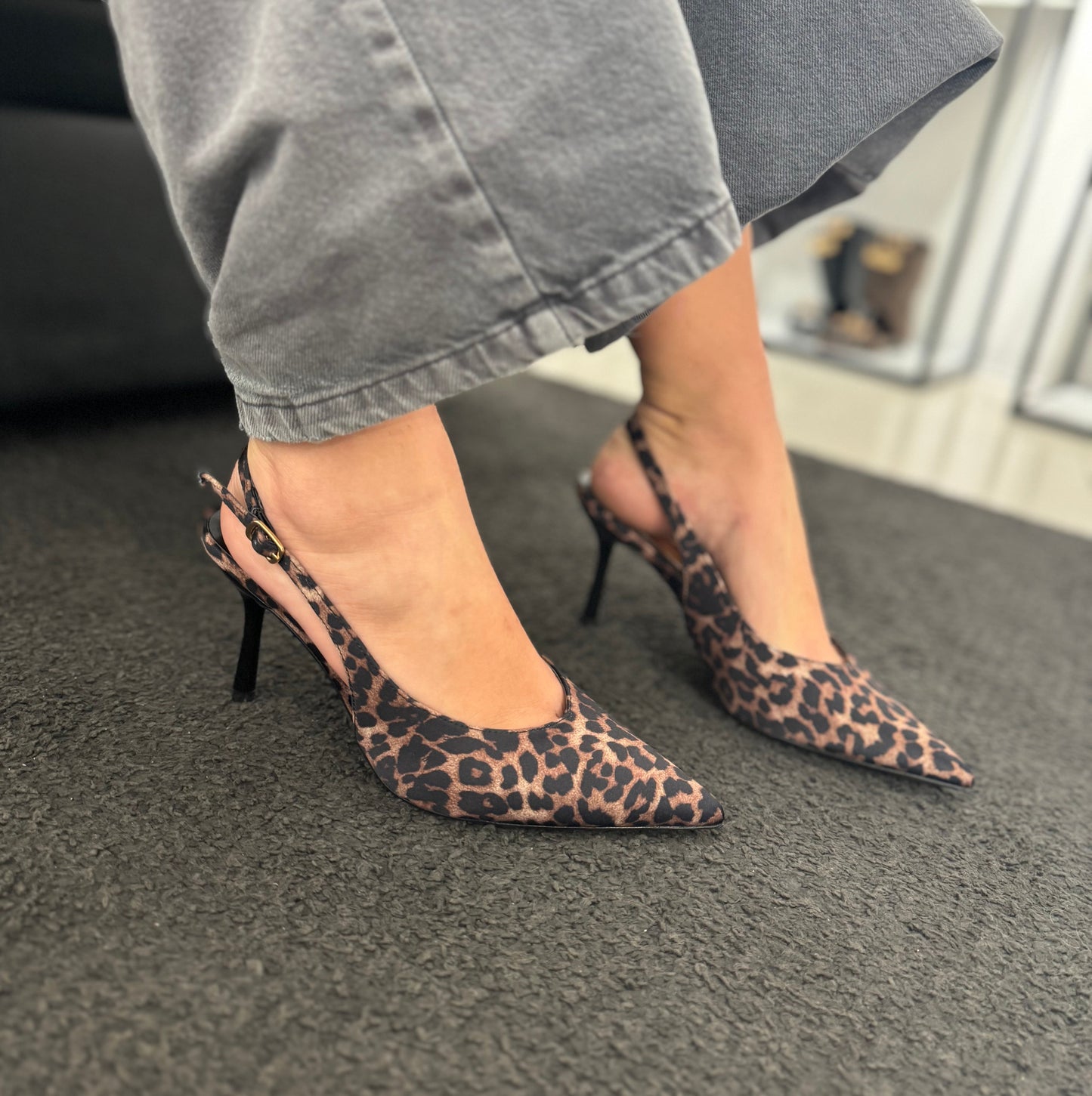 Slingback Jersey Leopard