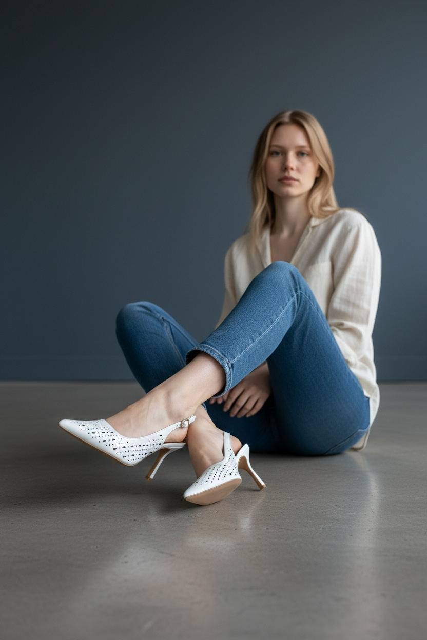 Slingback Vivian White