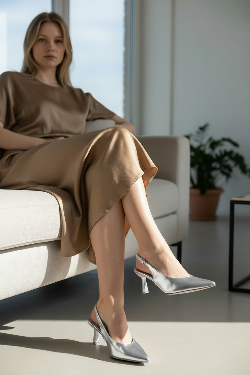 Slingback Aria Silver