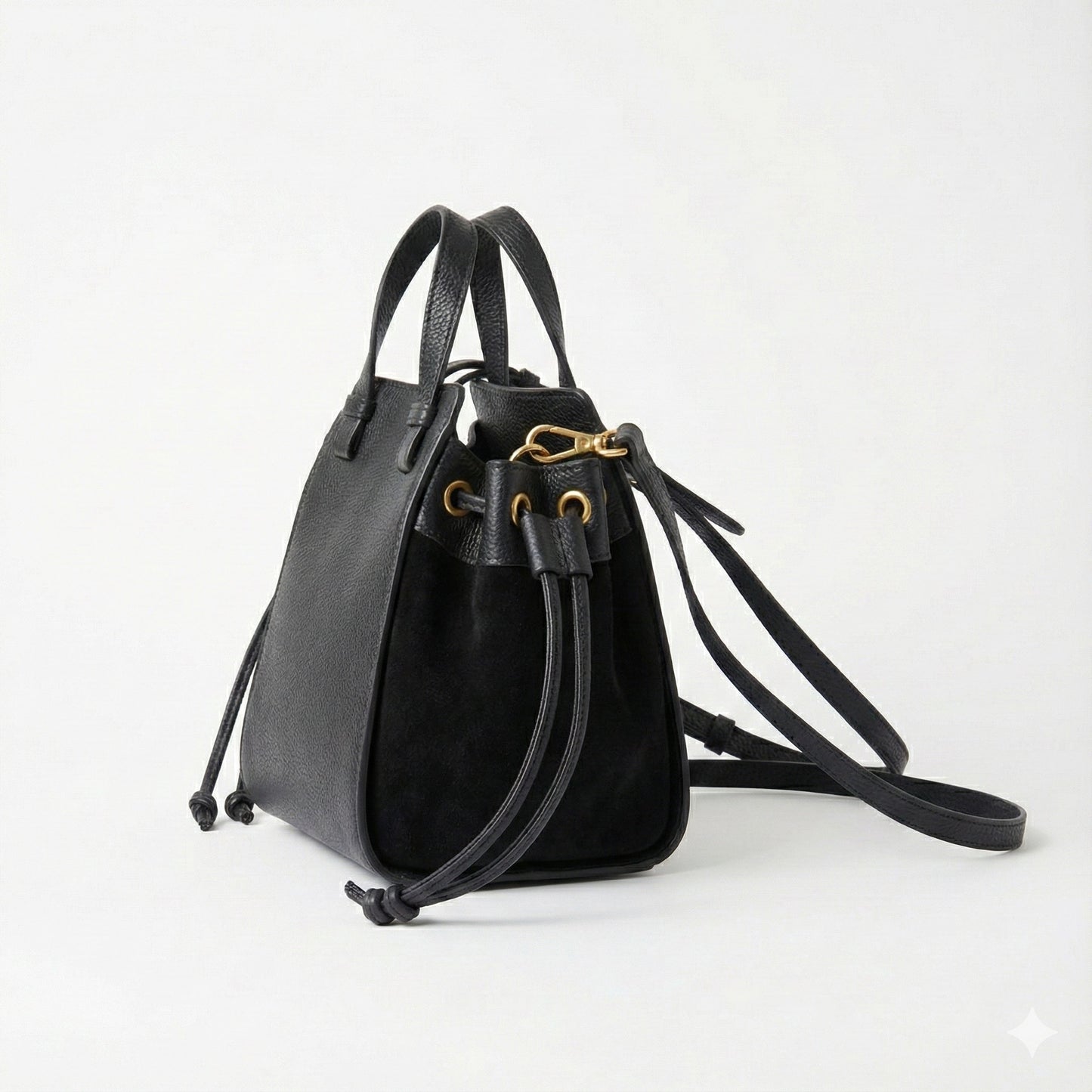 Borsa Sacco Cleria Vera Pelle Black